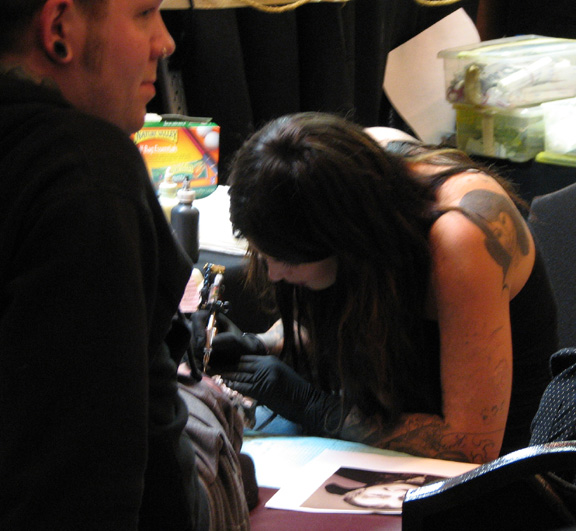 Kat Von D and Oliver Tattoos by Rick 12th annual International Tattoo Conve