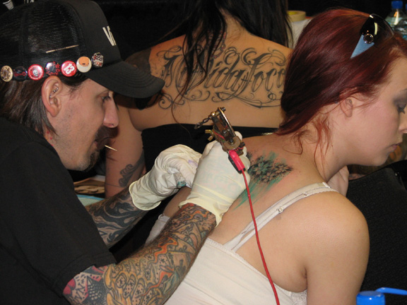 Kat Von D and Oliver Tattoos by Rick 12th annual International Tattoo Conve