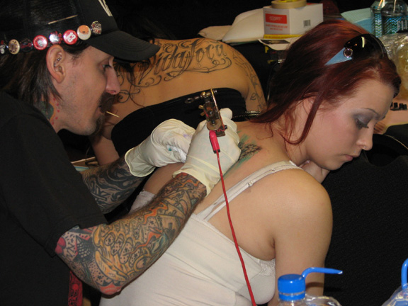 Kat Von D and Oliver Tattoos by Rick 12th annual International Tattoo Conve