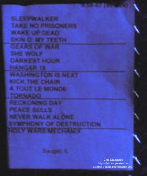 Megadeth; The Rave, Milwaukee WI; September 19, 2007