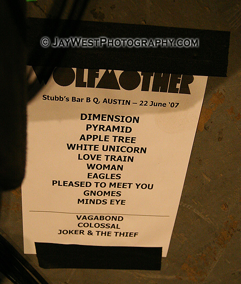 Wolfmother @ Stubb's BBQ Austin,Texas 6.22.2007