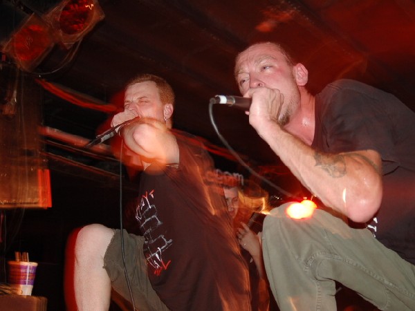 Noa from Lupara and Ryan from No Conviction sharing the stage