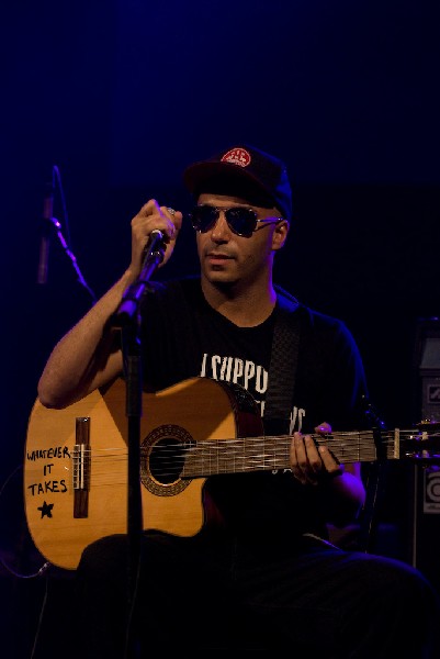 Ben Harper and Tom Morello at the Body of War Showcase.  Stubb's BBQ SXSW 2