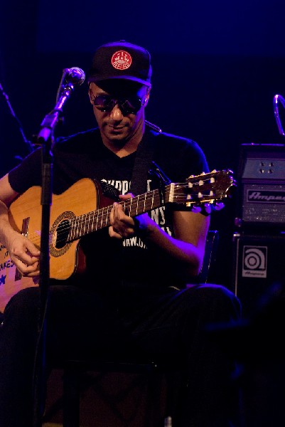 Ben Harper and Tom Morello at the Body of War Showcase.  Stubb's BBQ SXSW 2