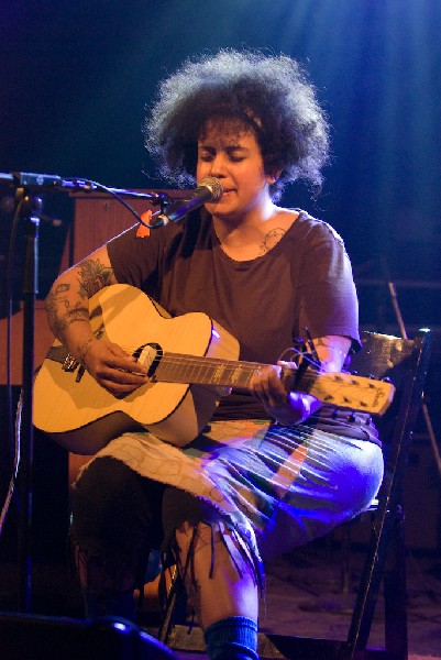 Kimya Dawson at the Body of War Showcase.  Stubb's BBQ SXSW 2008