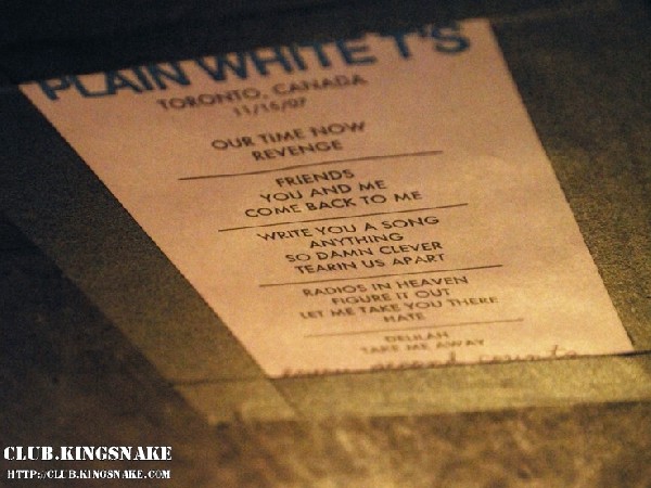 Plain White T's.  The Guvernment.  Nov 15, 2007