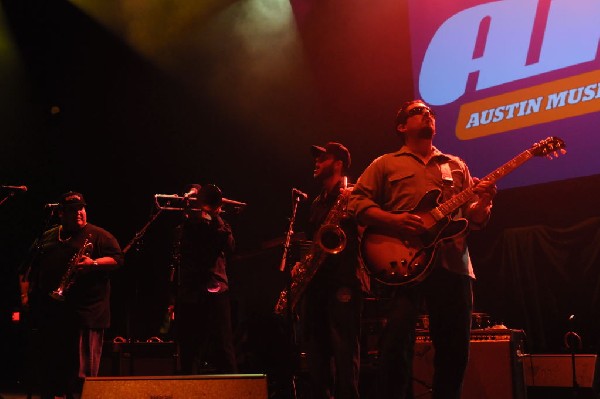 Brownout performs at the AMP Launch Party at ACL Live at the Moody Theater,