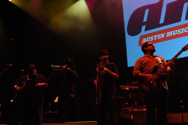 Brownout performs at the AMP Launch Party at ACL Live at the Moody Theater,