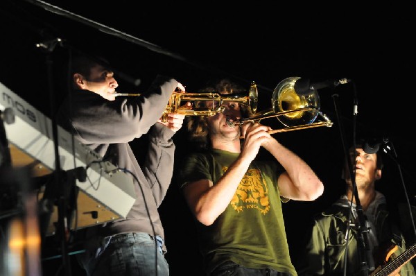 The Peoples Party perform in the street, Austin, Texas, SXSW 2008