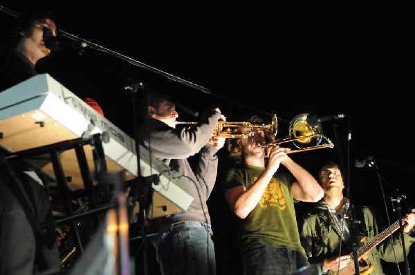 The Peoples Party perform in the street, Austin, Texas, SXSW 2008