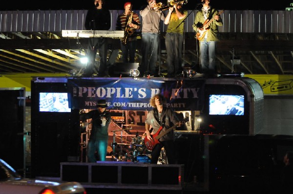 The Peoples Party perform in the street, Austin, Texas, SXSW 2008