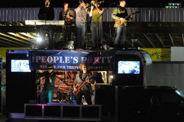The Peoples Party perform in the street, Austin, Texas, SXSW 2008