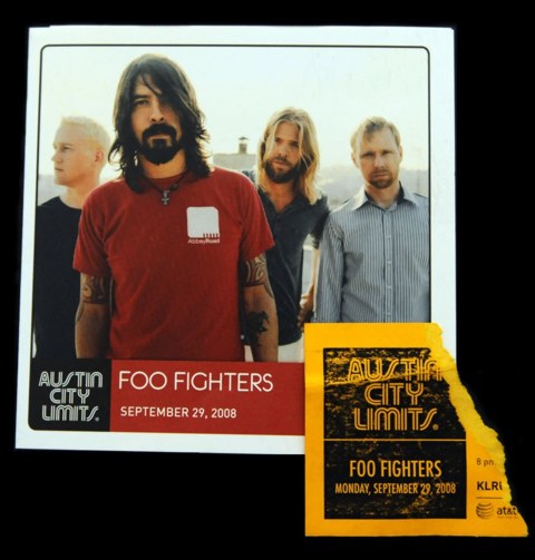 Foo Fighters Austin City Limits Program and Ticket Stub